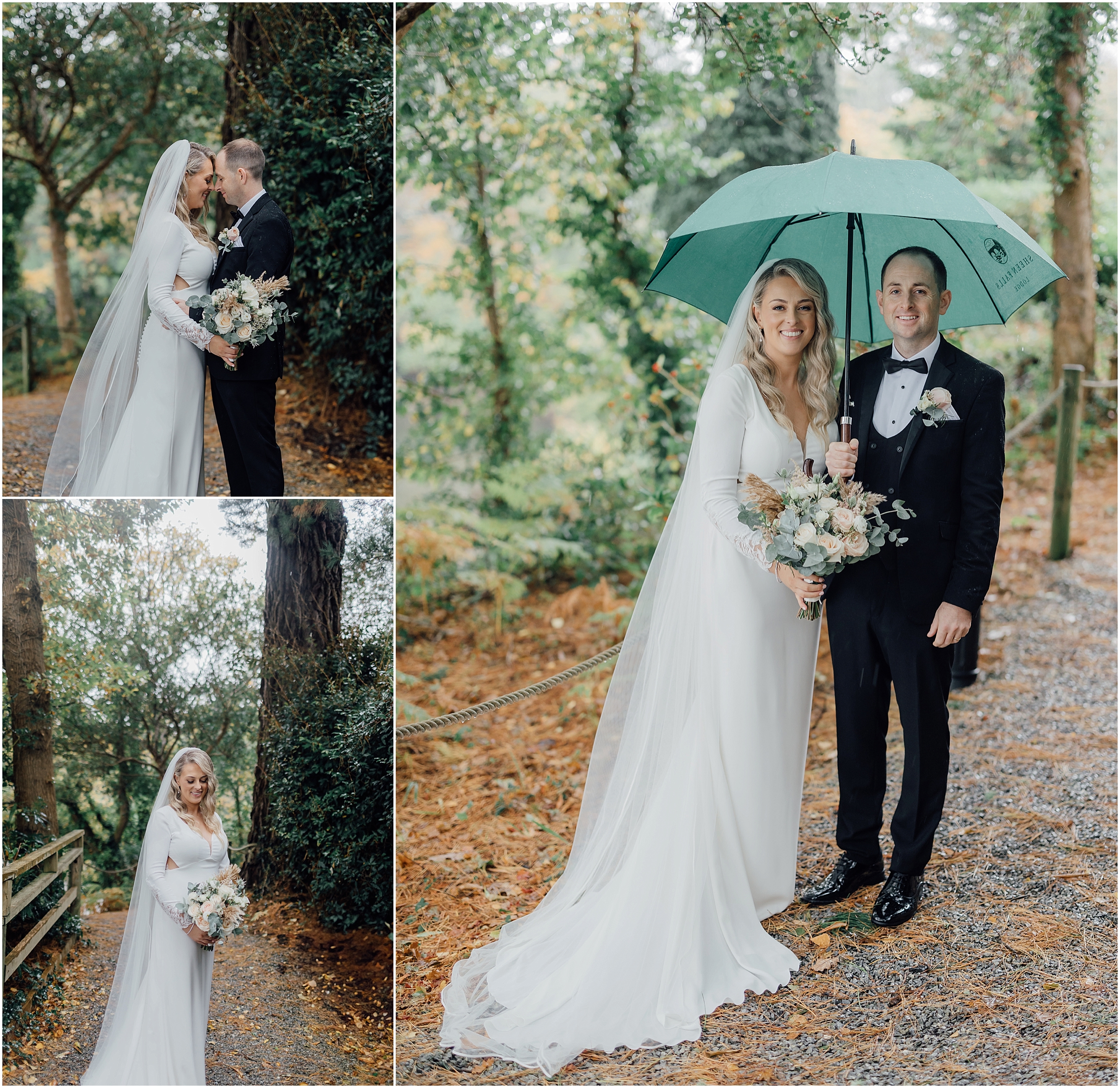 wedding-couple-in gardens-at-sheen-falls-lodge