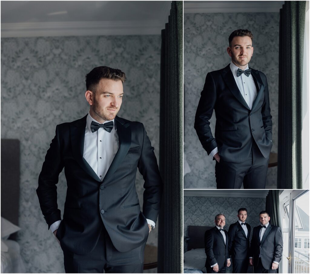 Beach-ceremony-at-Dunmore-house-hotel-west-cork-groom-preparing